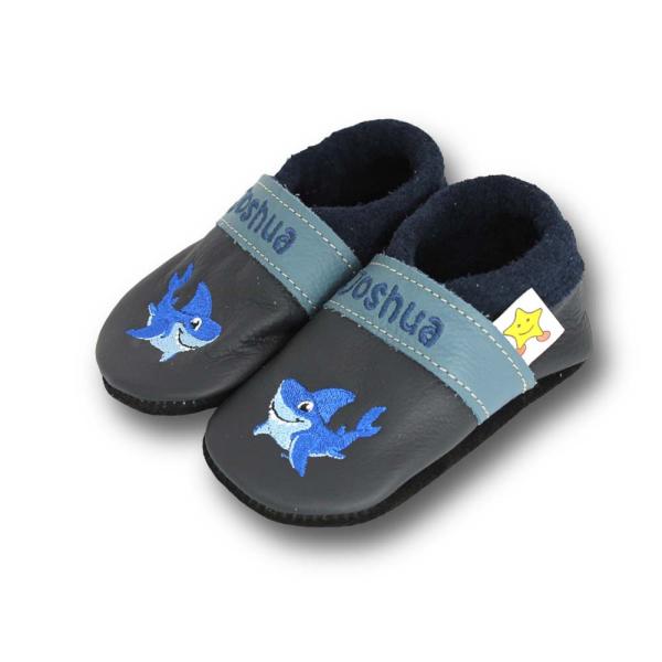 Krabbelschuhe freundlicher Hai